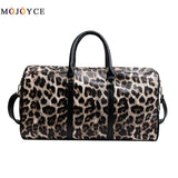 Women Sling Shoulder Crossbody Bag Large Capacity Leopard Travel Bags Pu Leather Weekend Duffel Bag