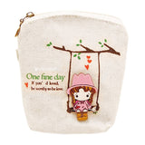 New Adorable Women Canvas Wallet Small Clutch Zip Card Coin Holder Purse Handbag  73Q6