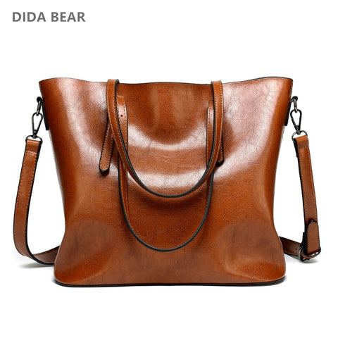 Dida Bear Brand Women Leather Handbags Lady Large Tote Bag Female Pu Shoulder Bags Bolsas Femininas