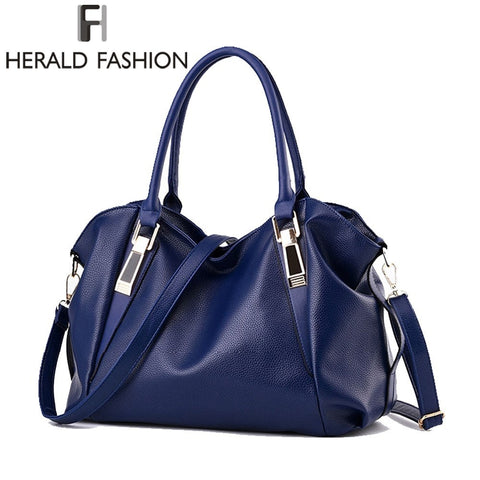 Herald Fashion Designer Women Handbag Female Pu Leather Bags Handbags Ladies Portable Shoulder