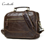 Contact'S New Oil Cow Leather Men'S Messenger Bag Male Satchel Bag Men Crossbody Bags Masculina