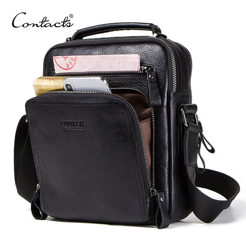 Contact'S 100% Genuine Leather Men Shoulder Bag Crossbody Bags For Men High Quality Bolsas