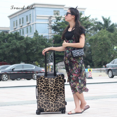 Travel Tale Sexy, Leopard, Fashionpc 20/24 Inch Size Rolling Luggage Spinner Brand Travel