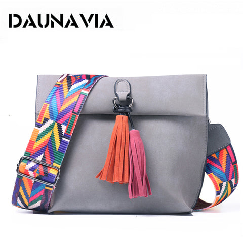 Daunavia Brand Women Messenger Bag Crossbody Bag Tassel Shoulder Bags Female Designer Handbags