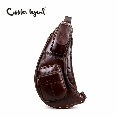 Cobbler Legend Men'S Vintage Genuine Leather Travel Messenger Shoulder Bags For Men Cross Body