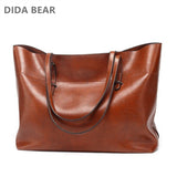 Didabear Brand Leather Tote Bag Women Handbags Female Designer Large Capacity Leisure Shoulder Bags