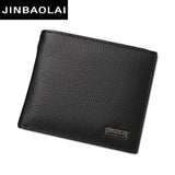 Luxury 100% Genuine Leather Wallet Fashion Short Bifold Men Wallet Casual Soild Men Wallets With