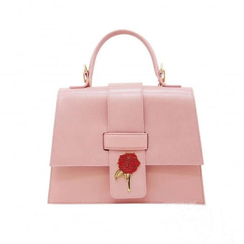 Fashion Chain Handbags Retro Leather Handbags Rose Imprint Ladies Angling Handbag Mochila