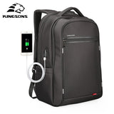 Kingsons Multifunction Usb Charging Men 17Inch Laptop Backpacks For Teenager Fashion Male Mochila