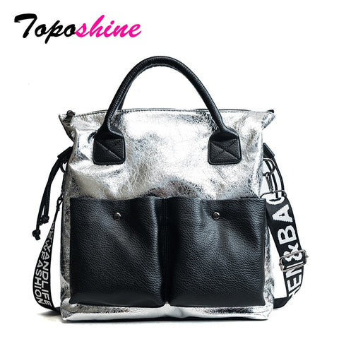 Toposhine Large Capacity Women Bags Fashion Shopping Bag Double Pocket Girl Casual Tote 2018