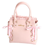 Japan Harajuku Kawaii Sweet Lace Bow Handbags High Quality Pu Leather Women Crossbody Bags Tote Bag