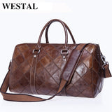 Westal Men Travel Bag For Luggage Men Genuine Leather Duffle Bag Suitcase Carry On Luggage Bags Big