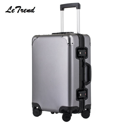 100% High Quality Aluminum Alloy Rolling Luggage Spinner Suitcases Wheel 20 Inch Men Business Carry