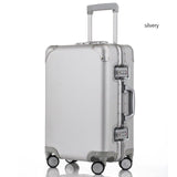100% High Quality Aluminum Alloy Rolling Luggage Spinner Suitcases Wheel 20 Inch Men Business Carry