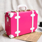 Vintage Suitcase Package Suitcase Small Luggage Travel Bag Female 14 Mini The Box,Lovely Korea