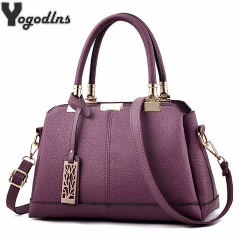 Hot Sale Leather Women Bag Tree Branches Metal Decor Handbags Lady Shoulder Crossbody Messenger Bag