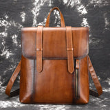 Men Backpack Vintage Daypack Large Capacity Shoulder Bags Knapsack High Quality Crazy Horse Cowhide