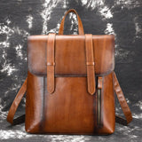 Men Backpack Vintage Daypack Large Capacity Shoulder Bags Knapsack High Quality Crazy Horse Cowhide
