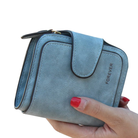 Lady Snap Fastener Zipper Short Clutch Wallet Solid Letter Fashion Small Female Purse Short Purse
