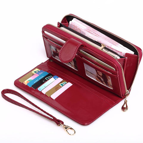 Baellerry Yellow Wallet Women Top Quality Leather Wallet Multifunction Female Purse Long Big