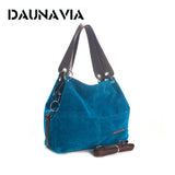 Daunavia Brand Handbag Women Shoulder Bag Female Large Tote Bag Soft Corduroy Leather Bag Crossbody