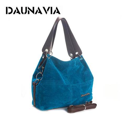 Daunavia Brand Handbag Women Shoulder Bag Female Large Tote Bag Soft Corduroy Leather Bag Crossbody