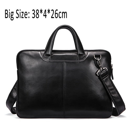 Westal Men'S Bag Genuine Leather 14 Inch Laptop Briefcases Crossbody Bags For Men Totes Leather