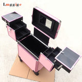 Cabin Cosmetic Bags,Nails Makeup Suitcase With Rolling, Beauty Toolbox ,Travel Box ,Trolley Case