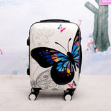 Beasumore Women Butterfly Abs Rolling Luggage Set Trolley Suitcase Wheels High Quality 12 20 24