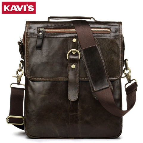 Kavis 100% Cowhide Genuine Leather Shoulder Bag Original Men Messenger Crossbody Handbag Sling