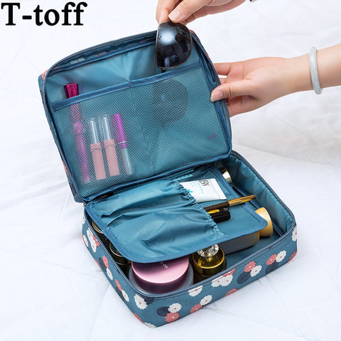 Women Makeup Bag Cosmetic Bag Case Make Up Organizer Toiletry Storage Neceser Rushed Floral Nylon