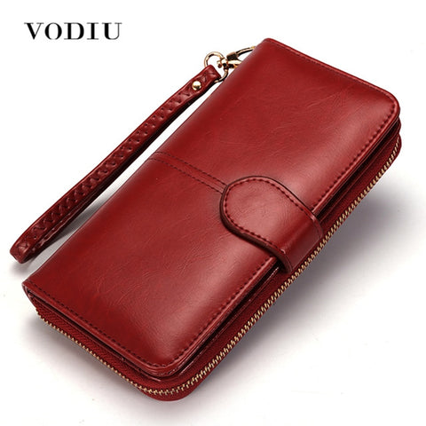 Women Wallet Female Purse Women Leather Wallet Long Trifold Coin Purse Card Holder Money Clutch