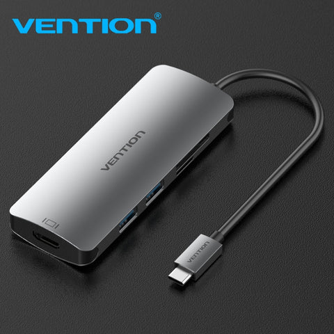 Vention Usb C Adapter Usb-C To Hdmi 3.0 Hub Sd/Tf Card Reader Thunderbolt 3 Adapter For Macbook