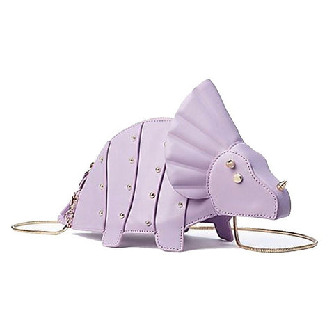 Rivet Personality Triceratops Design Fashion Leather Shoulder Messenger Bag Crossbody Mini Bag