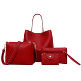 Adisputent Women 4 Set Handbag Shoulder Bags Baglitchi Grain Tassel Package Bags Crossbody Shoulder