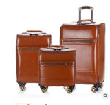 18 Inch 20 Inch Men Spinner Suitcase Luggage 24 Trolley Suitcase Pu Travel Rolling Baggage Bag On