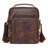 Contact'S Crazy Horse Leather Men'S Shoulder Bag Vintage Messenger Bags Men Bolsos Male Crossbody