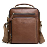 Contact'S Crazy Horse Leather Men'S Shoulder Bag Vintage Messenger Bags Men Bolsos Male Crossbody