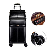 16"20"24"Luxury Luggage Suitcase Bag Waterproof Pu Leather Travel Box With Wheel Rolling Trolley