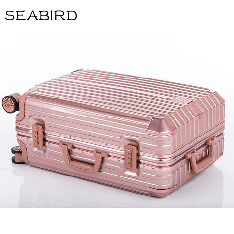 Seabird 20"24"26"29 Inch Luxury Aluminum Frame Trolley Suitcase Business Metal Spinner Luggage