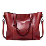 Oil Wax Pu Leather Large Capacity Tote Bag