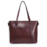 Oil Wax Pu Leather Large Capacity Tote Bag