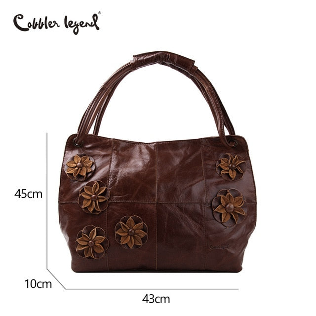 Cobbler Legend 2018 New Flower Vintage Women Totes Bag Female Fashion Handbags Luxury Retro Hobos