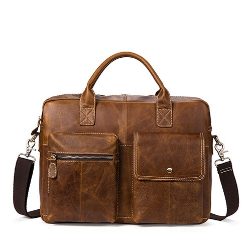 Westal Men'S Briefcases For Lawyer Genuine Leather Messenger Bag Men Leather Laptop 14 Computer