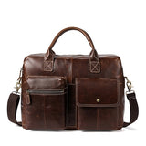 Westal Men'S Briefcases For Lawyer Genuine Leather Messenger Bag Men Leather Laptop 14 Computer