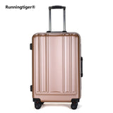 New Usb Charging Port Suitcase Aluminum Frame Brake Shock Absorber Trolley Case Woman 24Inch Travel