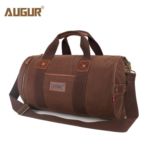 Augur New Canvas Leather Carry On Luggage Bags Men Travel Bags Men Travel Tote Large Capacity