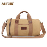 Augur New Canvas Leather Carry On Luggage Bags Men Travel Bags Men Travel Tote Large Capacity