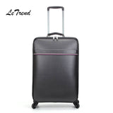 Letrend Spinner Vintage Suitcases Wheel Rolling Luggage 16/20 Inch Business Trolley Pu Leather