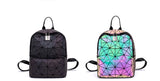 Luminous Geometry Backpack Handbag 2018 Spring New Rhombic Japanese Zipper Backpack Tide Bag